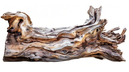 Fototapeta premium Twisted Tree Trunk Isolated on White Background