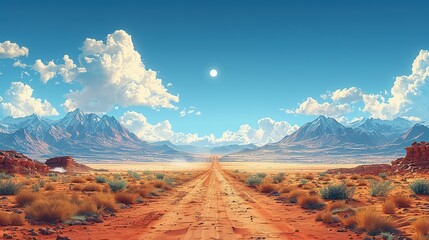 Fototapeta premium Asphalt Arroyo: Sunny Day Adventure