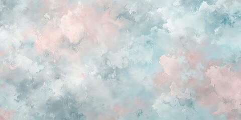 Obraz premium Soft hues of grey, sky blue, and light pink blend in abstract shapes for calming background wallpaper, calm, serene, soothing