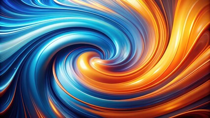 Obraz premium Colorful and shiny artwork with a blue and orange swirl , colorful, shiny, artwork, blue, orange, swirl, abstract, vibrant