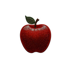 Fototapeta premium red apple embroidered patch badge illustration.5000x5000 px.