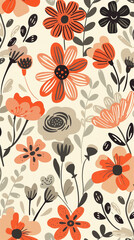Floral pattern design , Printing Textile pattern , flower Hand drawn flowers, patterns with floral for fabric, textiles, clothing, wrapping paper cover banner, interior decor, abstract backgrounds.
