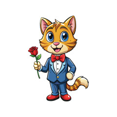 Super Realistic Cute Cat Vector illustration With White Background