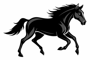 Running horse silhouette  vector illustration 