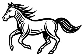 Running horse silhouette  vector illustration 