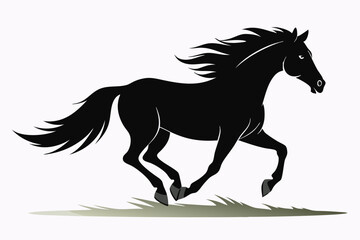 Running horse silhouette  vector illustration 