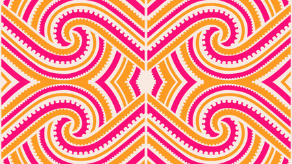 Traditional Maori Pattern with Koru or Silver Fern Fiddlehead Curves © VJ Galaxy