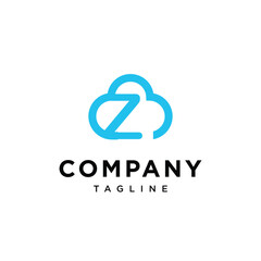 Letter Z Cloud Techno logo icon vector template