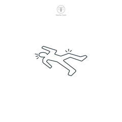 Crime Scene Icon symbol vector illustration isolated on white background