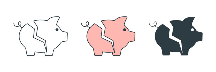 Bankruptcy Icon symbol vector illustration isolated on white background