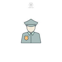 Police Officer Icon symbol vector illustration isolated on white background