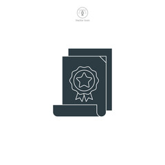 Legal Document Icon symbol vector illustration isolated on white background