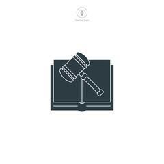 Law Book Icon. Legal and Law theme symbol vector illustration isolated on white background