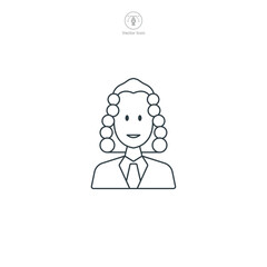 Judge Icon symbol vector illustration isolated on white background