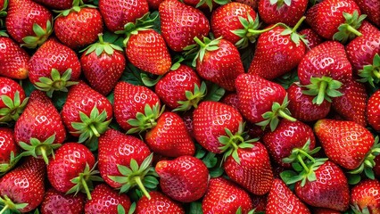 Harvest of ripe red strawberries in green cells, wallpaper, strawberries, harvest, ripe, red, green, cells, wallpaper, fruit