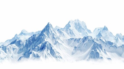 Obraz premium Snowy Mountain Range Against a White Background