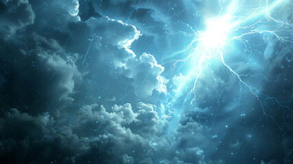 Thunderstorm sky, among the clouds breaks through the rays of light, flying birds. bad weather, hope for the best, a symbol of overcoming difficulties.