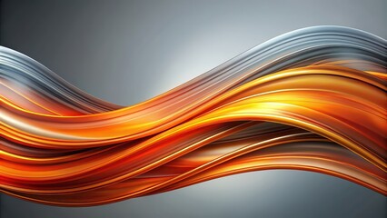 Warm fiery orange and cool gray abstract wave, visually striking, abstract, wave, warm, fiery, orange, cool, gray, vibrant