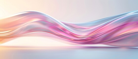 Abstract flowing lines in shades of pink and blue create a mesmerizing, fluid movement against a gentle gradient background.