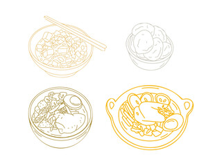 Chinese Food Illustration with Cartoon Style