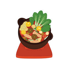 Chinese Food Illustration with Cartoon Style