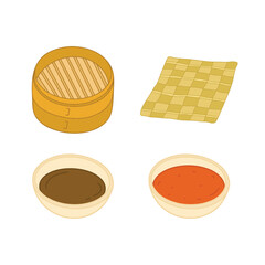 Chinese Food Illustration with Cartoon Style