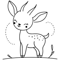 cute animal doodle cartoon design hand drawn wild animal pet and farm animal 