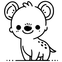 cute animal doodle cartoon design hand drawn wild animal pet and farm animal 