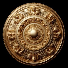 Naklejka premium Baroque Classical Abstract Marble Framed Ceiling Art with Ornate Border. Luxury Lavish Decor Elements with Seamless Pattern Background Texture