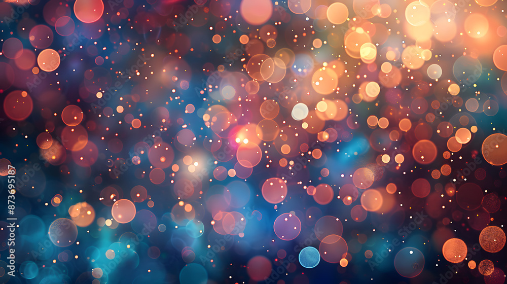 Sticker A stunning display of colorful bokeh lights, creating a dreamy and abstract background perfect for festive and creative designs.