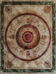 Obraz premium Baroque Classical Abstract Marble Framed Ceiling Art with Ornate Border. Luxury Lavish Decor Elements with Seamless Pattern Background Texture