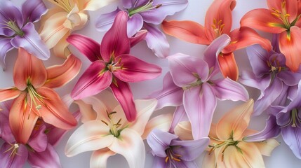 Obraz premium A Bouquet of Colorful Lilies