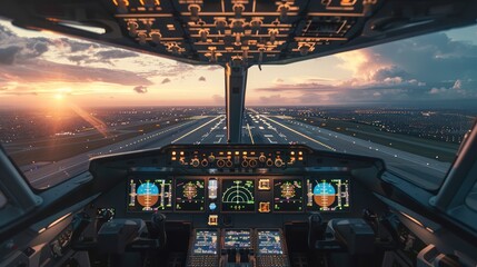 View from the cockpit window during takeoff.