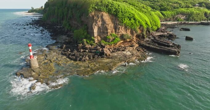 aerial view of light house on the Weizhou island of Beihai China