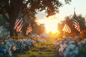 USA flag. Symbol of American's 4th of July patriotic, freedom and united.