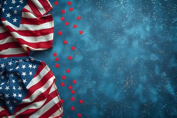 Obraz premium USA flag. Symbol of American's 4th of July patriotic, freedom and united.