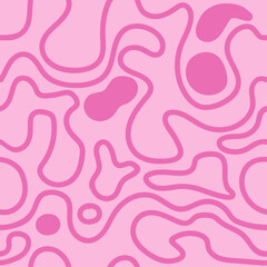 Wavy Swirl Seamless Pattern. Vintage y2k pastel color collection. Wallpaper background.