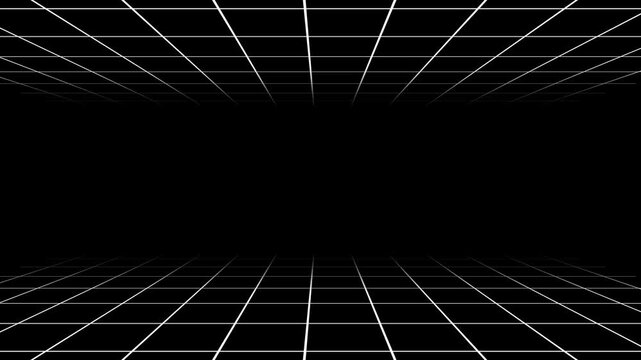 3d perspective grid lines loop animation retro background 