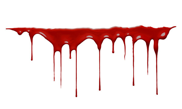 Blood dripping isolated on transparent background