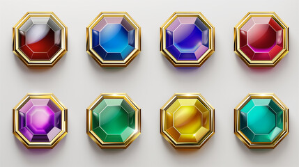 Asset of Glossy button for mobile game or slot game element, Illustration