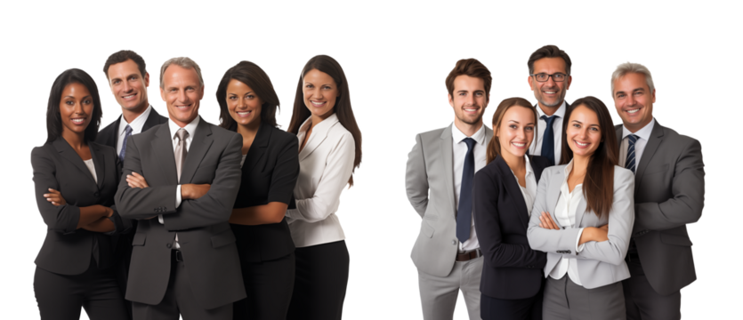 Business people team isolated on transparent background