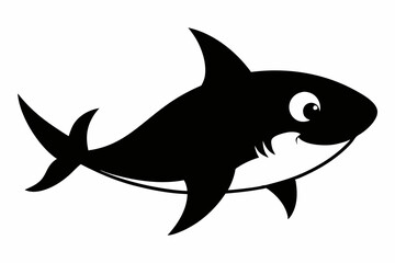 Shark vector illustration, shark jumping isolated on white, shark silhouette, shark vector art