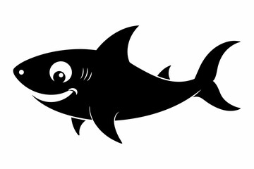 Shark vector illustration, shark jumping isolated on white, shark silhouette, shark vector art