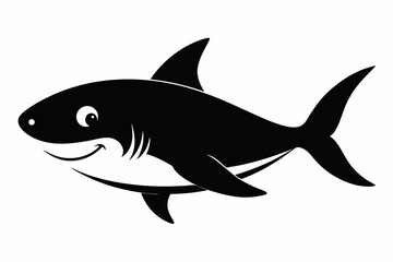 Shark vector illustration, shark jumping isolated on white, shark silhouette, shark vector art