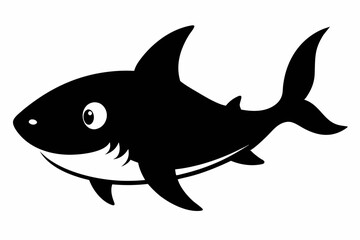 Shark vector illustration, shark jumping isolated on white, shark silhouette, shark vector art
