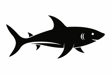 Shark vector illustration, shark jumping isolated on white, shark silhouette, shark vector art