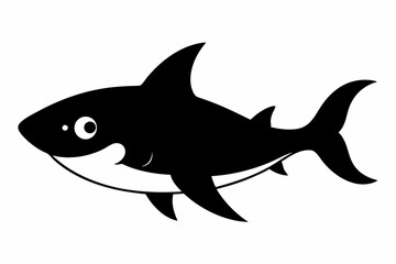 Shark vector illustration, shark jumping isolated on white, shark silhouette, shark vector art