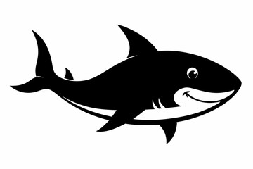 Shark vector illustration, shark jumping isolated on white, shark silhouette, shark vector art