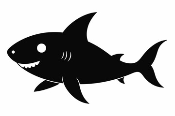 Obraz premium Shark vector illustration, shark jumping isolated on white, shark silhouette, shark vector art