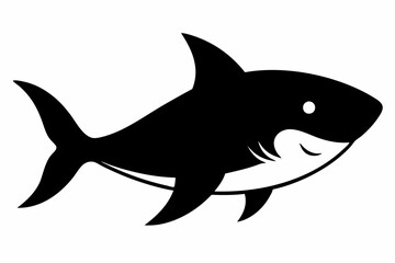 Shark vector illustration, shark jumping isolated on white, shark silhouette, shark vector art